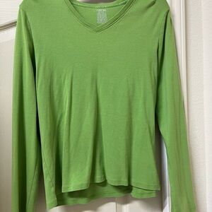 Cherokee Bright Green V-Neck Top